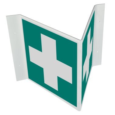 Panneau signalisation d’urgence 3D