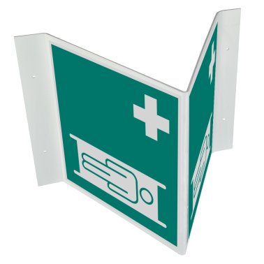 Panneau signalisation d’urgence 3D