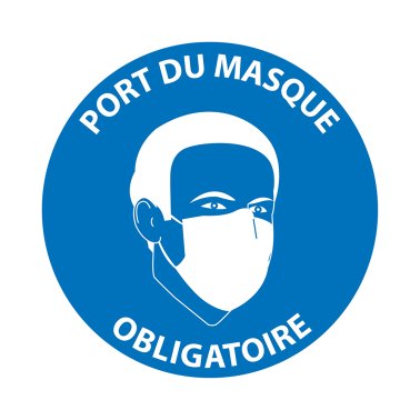 Sticker gestes barrières “Port du masque obligatoire”