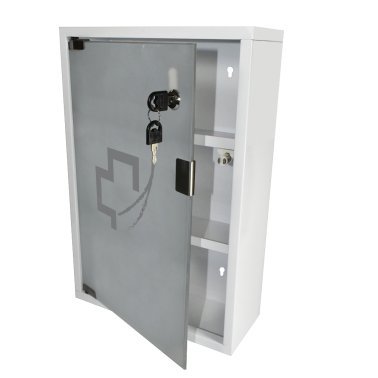 Armoire à pharmarcie vide une porte vitrée