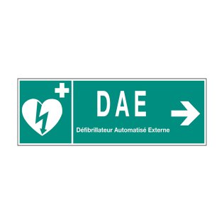Panneau signalisation défibrillateur flèche droite