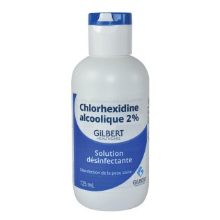 Flacon chlorhexidine alcoolique 2% Gilbert