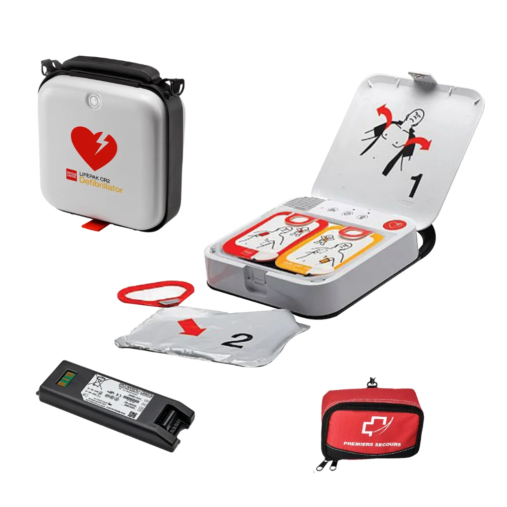 Défibrillateur automatique Lifepak CR2 bilingue - connectivité WiFi avec sacoche